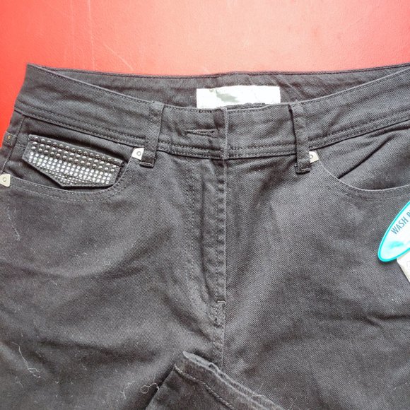 Denver Hayes classic fit jeans with rhinestones black women's size 10x32 NWT - Picture 2 of 10